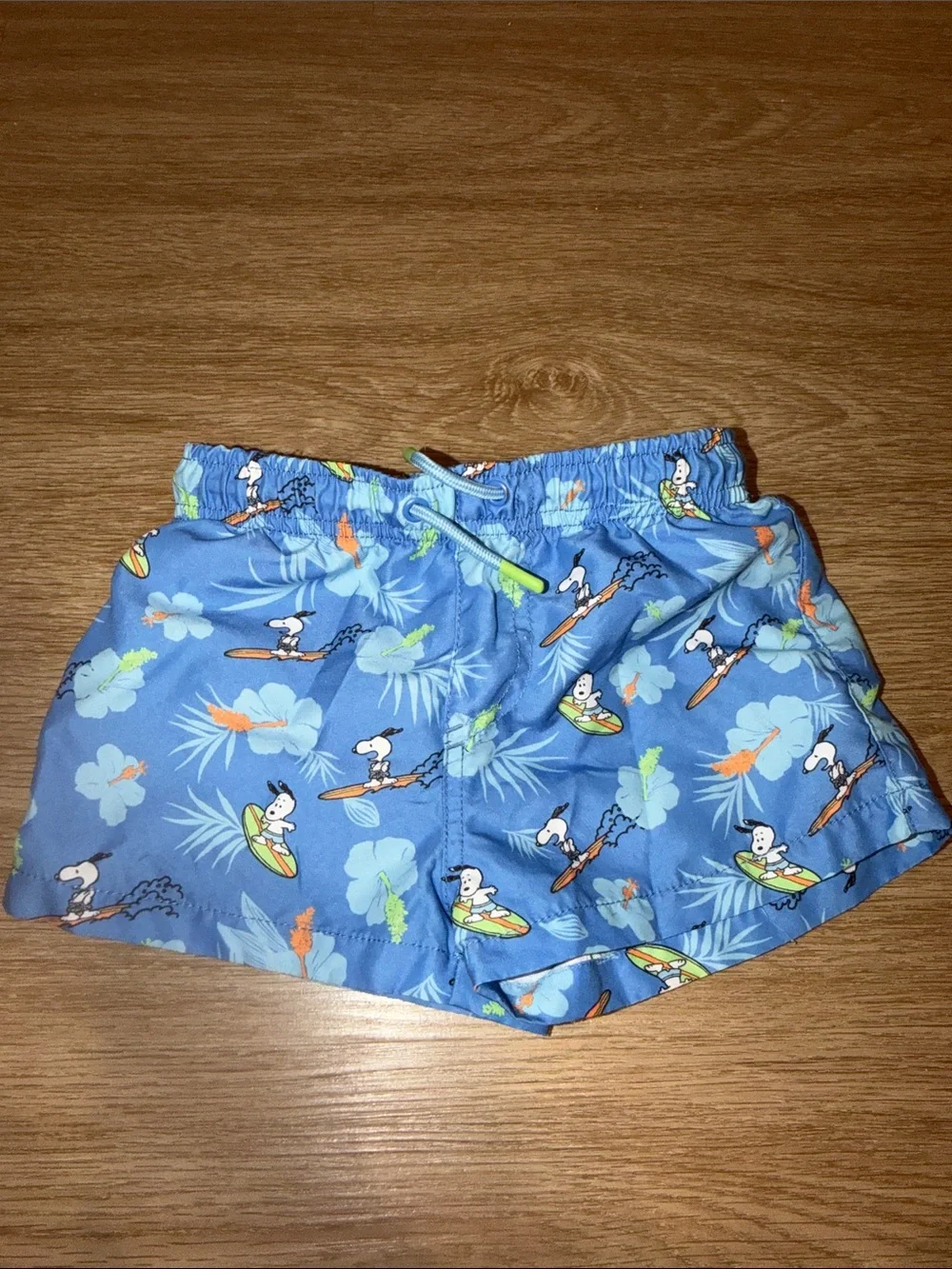 Zara Light Blue Surf-Print Kids Swim Shorts